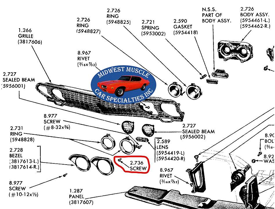 GM Headlight Retaining Trim Ring Screws To Bucket Head Light Lamp 12pcs A75