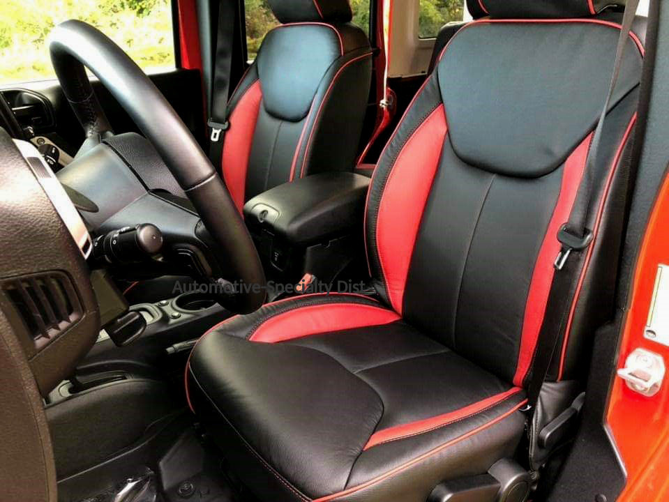 Details About Katzkin Black Red Repla Leather Seat Covers Fit 2013 2018 Jeep Wrangler Jk 4dr