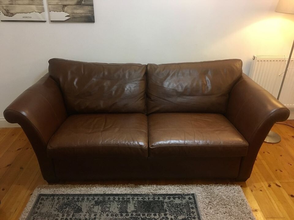 Multiyork Imogen chocolate brown leather 3 seater sofa in Exeter