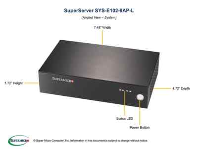  *Authorized Partner*Supermicro SuperServer SYS-E102-9AP-L W/ (A2SAN-L)