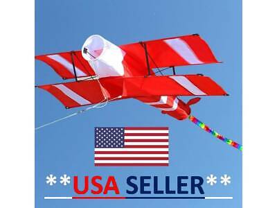 Red Baron Biplane Type NEW KITE Airplane Plane Adults Kids Hobby Kit USA SELLER