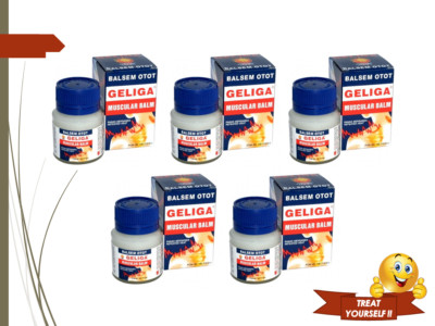 BIG SAVER 5x20g GELIGA MUSCULAR BALM REPEATED HEAT NECK MUSCLE BACK PAIN RELIEF 