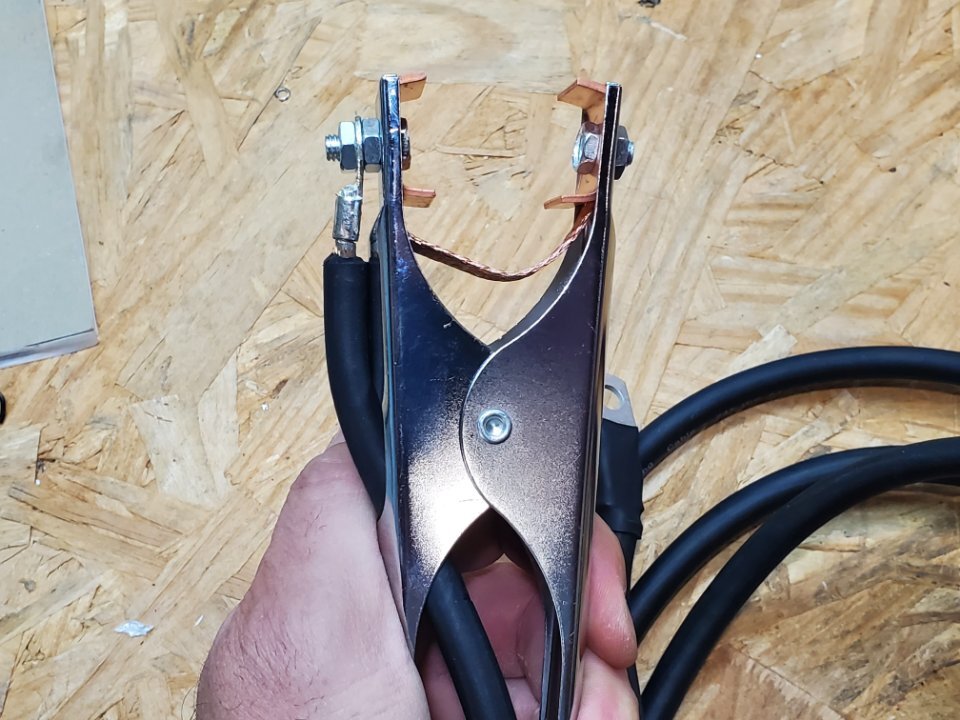 200 Amp Ground Clamp Welding Lead Dinse 3/8 - 1/2 10-25 35-70 Twist Lock 20 Foot