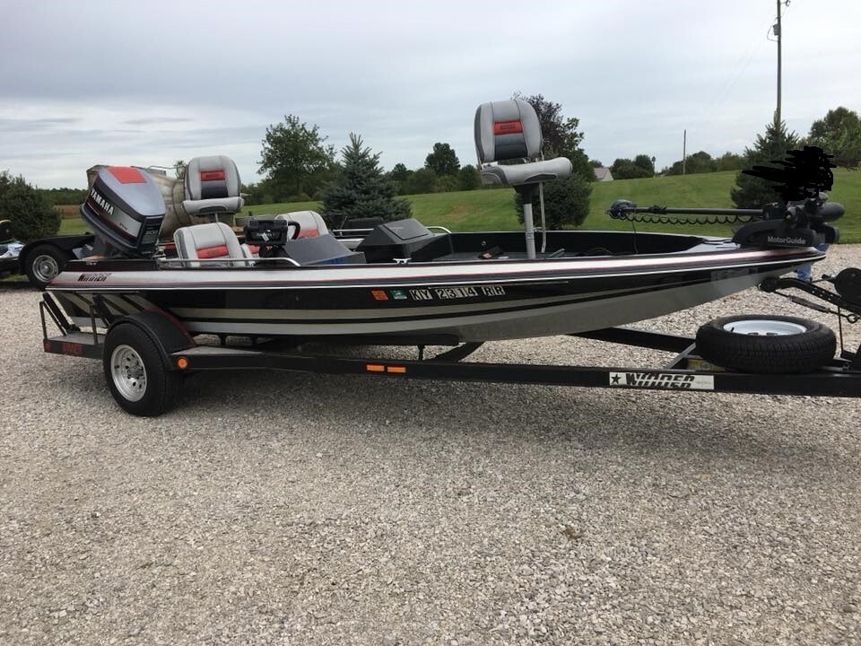 1987 Winner Tournament 18’ with 200 HP Yamaha Pro Series Motor and jack plate.