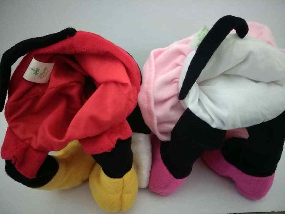 DISNEY BABY full body MICKEY MOUSE and MINNIE MOUSE plush 14” HAND PUPPETS EUC