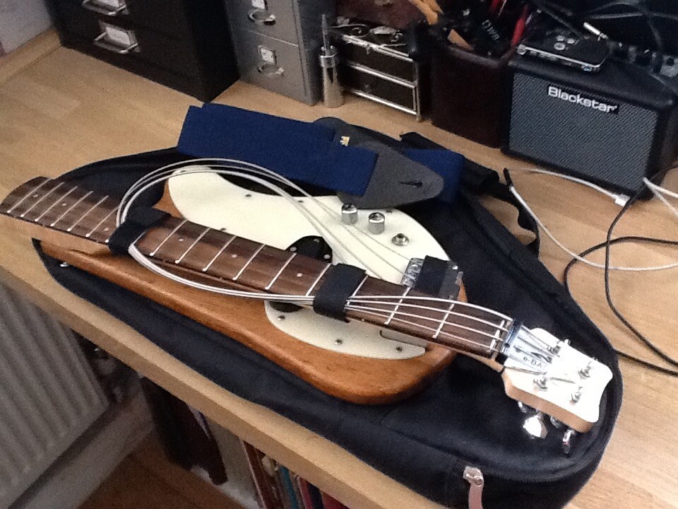 Amazing Snap Dragon folding neck travel bass guitar in Cranleigh