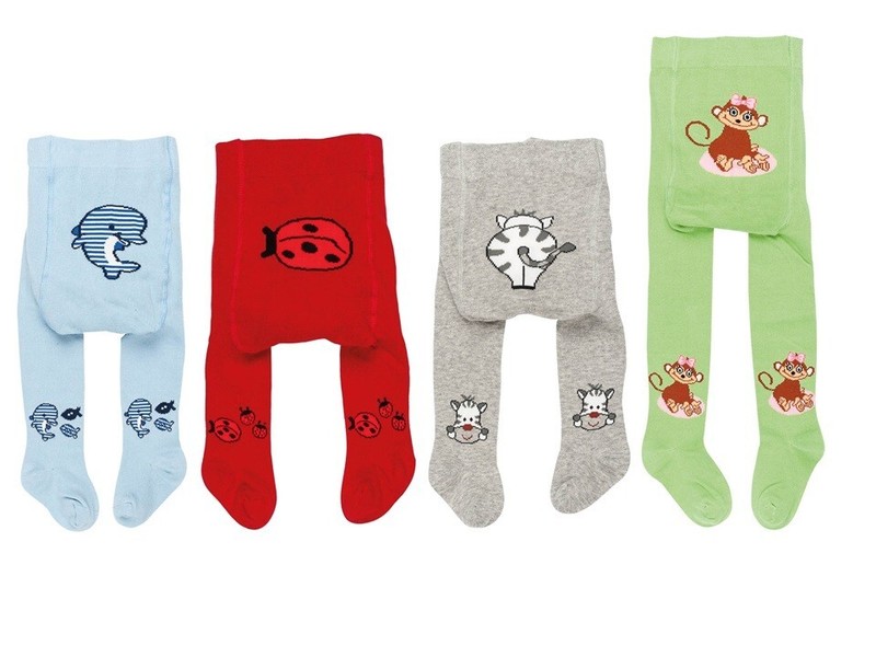 Babystrumpfhose Erstlinge Neugeborene Tiermotive Baumwolle 4 Farben GrößE 50/56