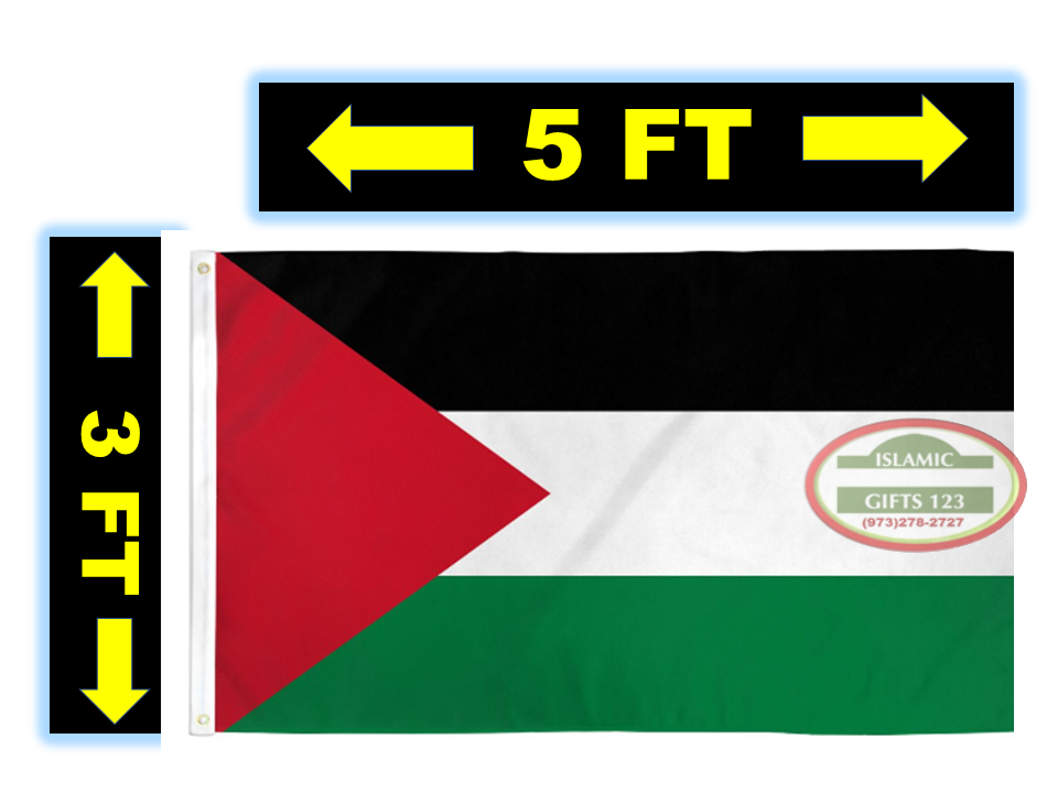 Palestine Flag 3 Ft x 5Ft BIG Jerusalem Free GAZA  AL Quds Dome Of Rock Islamic
