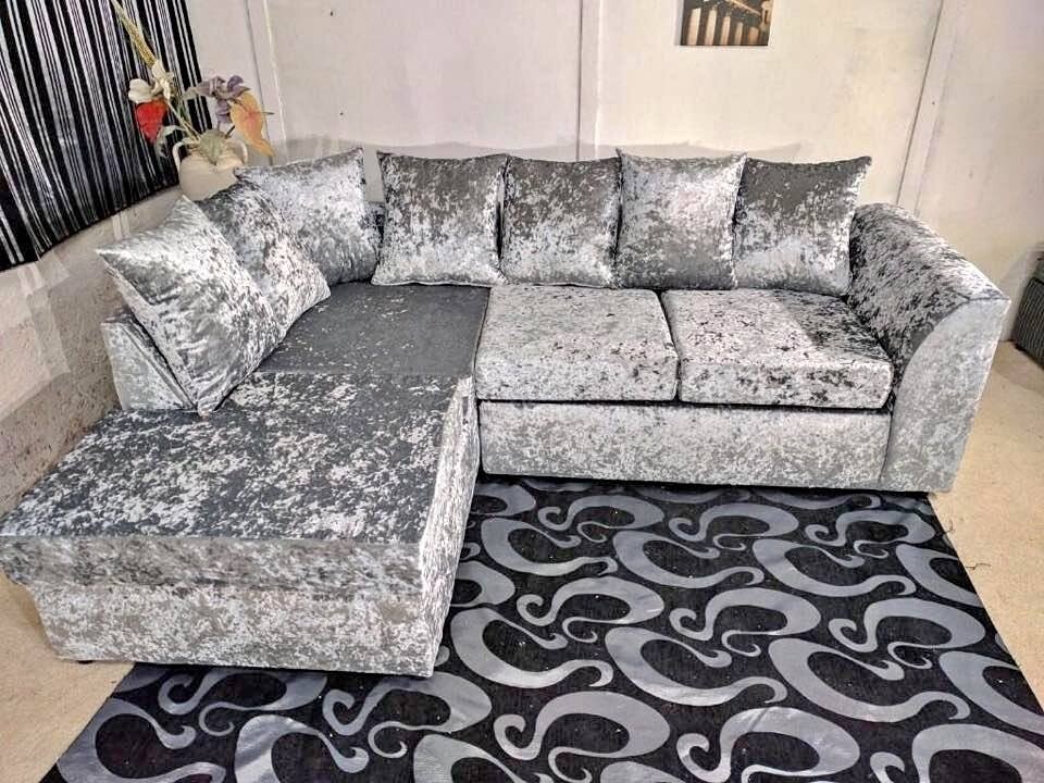 BRAND NEW COUCHES CRUSHED VELVET CORNER SOFA AND 3+2 SEATER SOFA