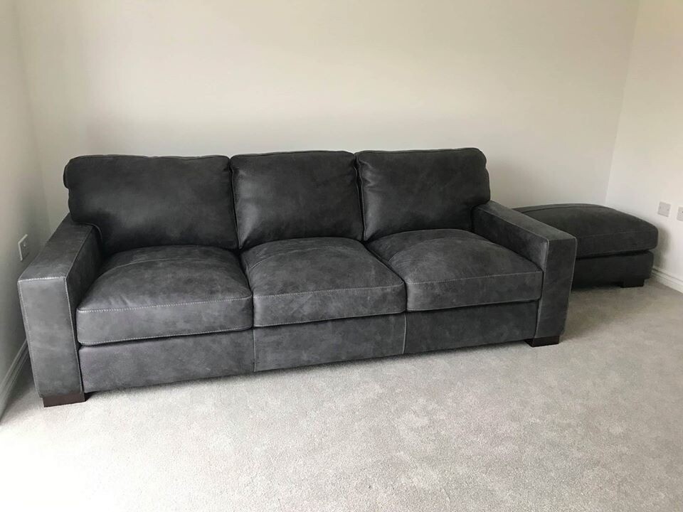 Dfs Light Grey Leather Sofa