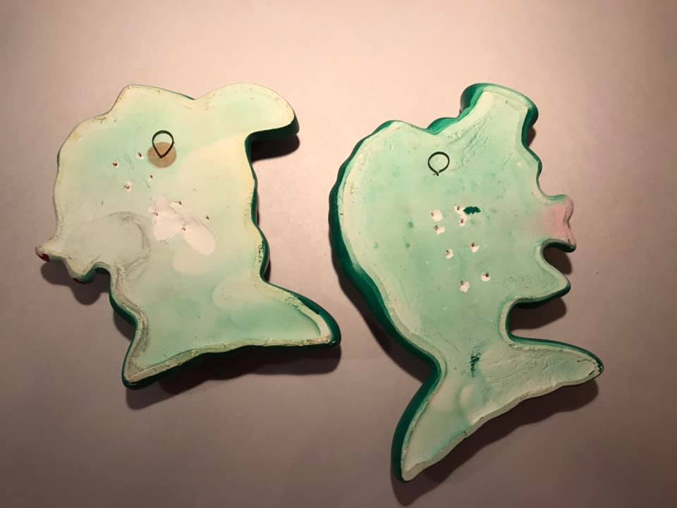 Vintage Fish Chalkware Wall Plaques Miller Studios 1969