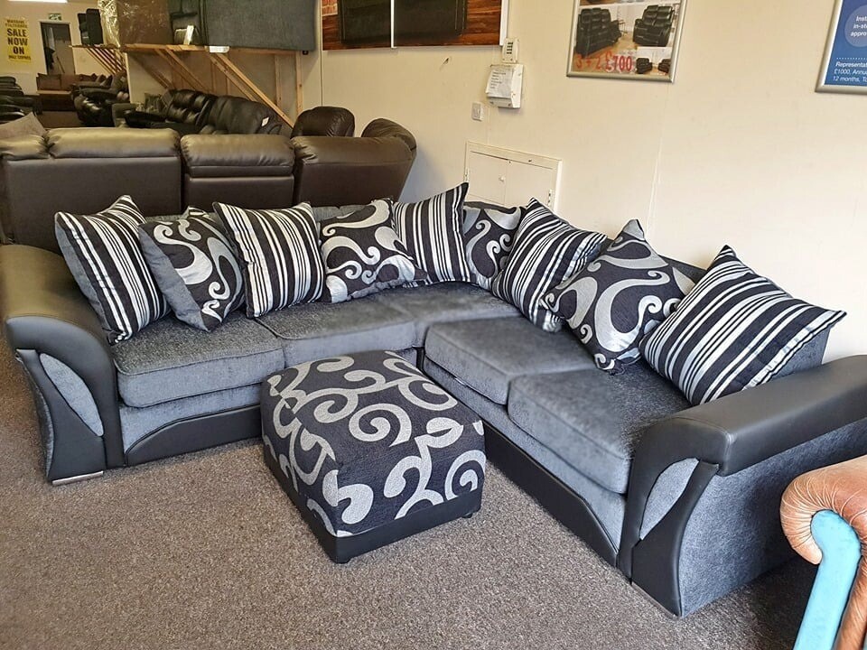 Black And Grey Corner Sofa Cuddle Chair