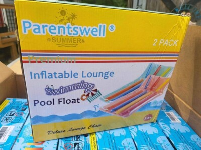 Oversized Adult Inflatable Pool Lounge Float, 2-pack, 72'' x 36''