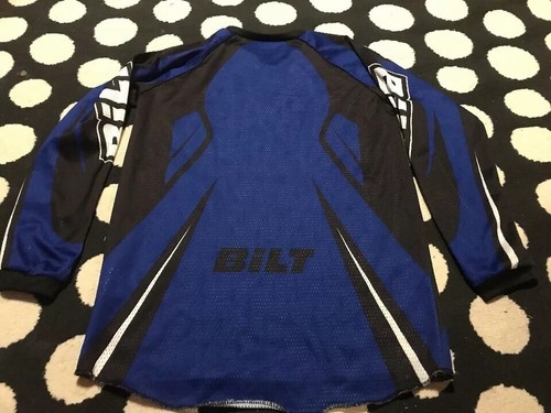 BiLT Racing Blue Black Long Sleeve Shirt Youth Large Racing Motorcross Atv