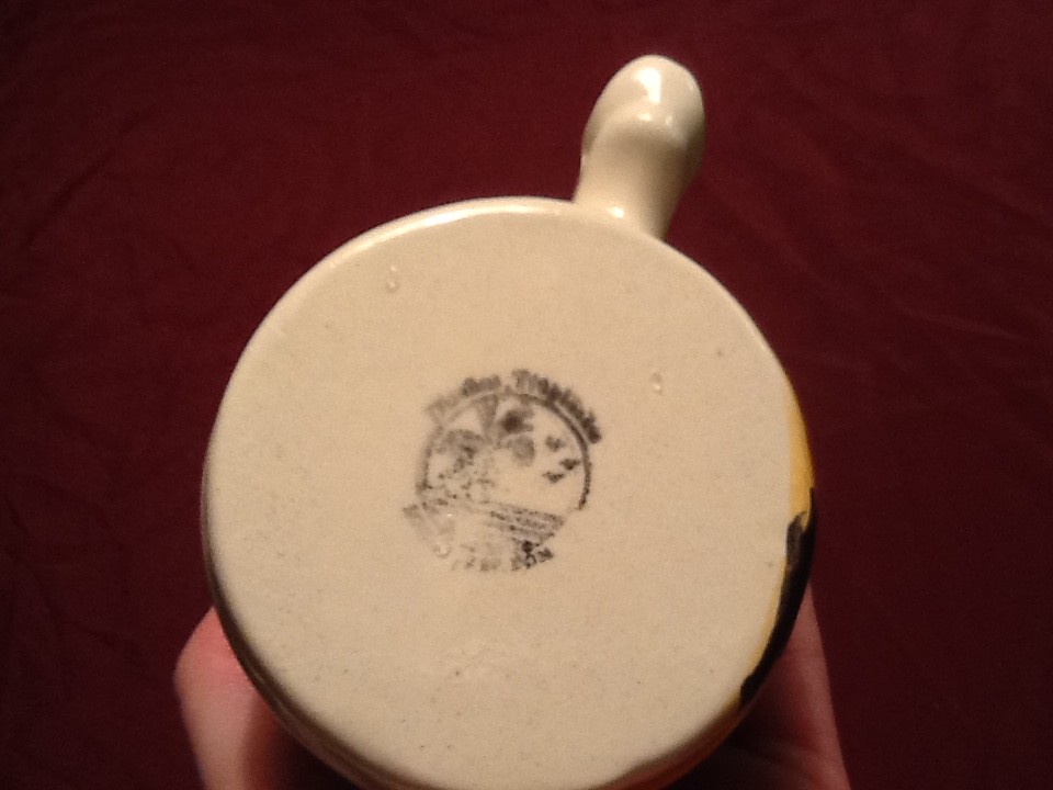 VTG Hand Painted Tea Cup Coffee Mug Designer Artist Nautical Ocean Boat Nature