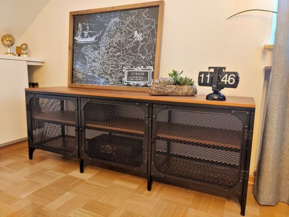 Ikea FJALLBO TV Unit, Black, Solid Pine and Steel, 903.392 Ikea FJALLBO TV Unit, Black, Solid Pine and Steel, 903.392