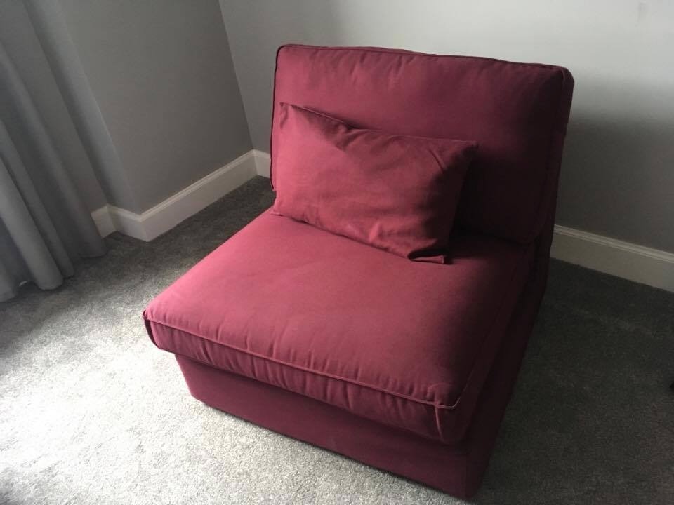 Ikea Kivik Armchair with Purple Covers Nearly New (Two Available