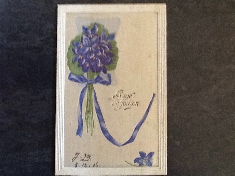 Cp Illustree Gaufree Bordures Relief Gage Affection Bouquet Fleurs - 59921