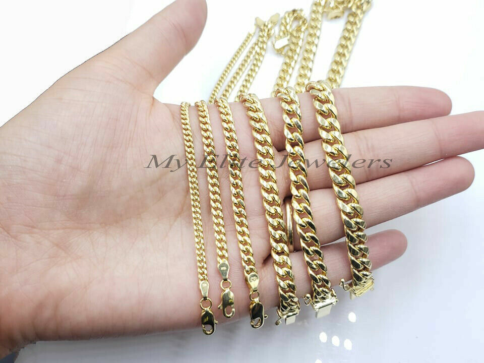 Pre-owned My Elite Jeweler 10k Yellow Gold Cuban Bracelet 6.5" 7" 7.5" Women Children Box Clasp Real Gold