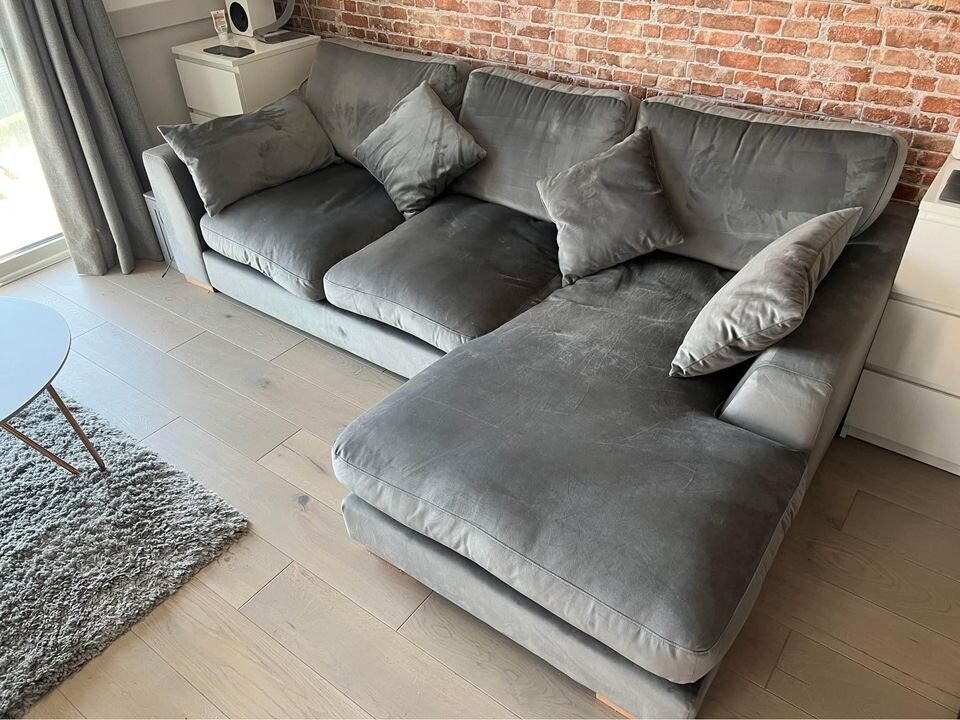 Dylan plush velvet corner sofa available in Belbroughton, West