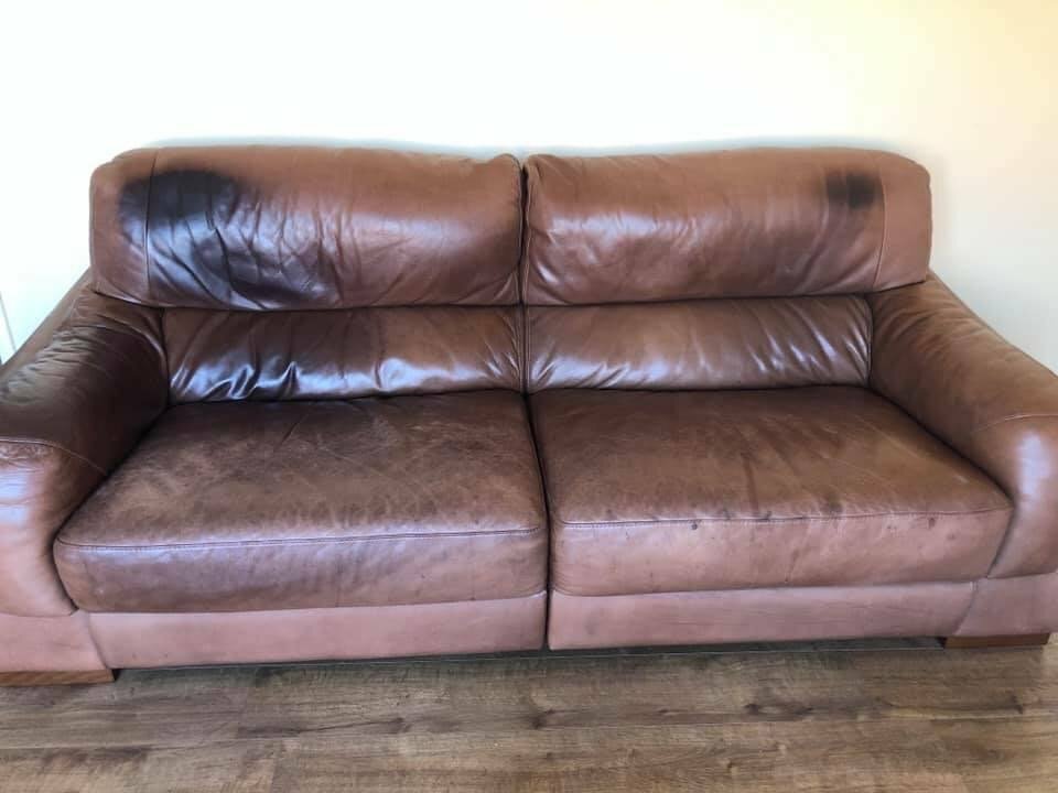 [FREE] (Stained) Leather Sofa in Emersons Green, Bristol Gumtree