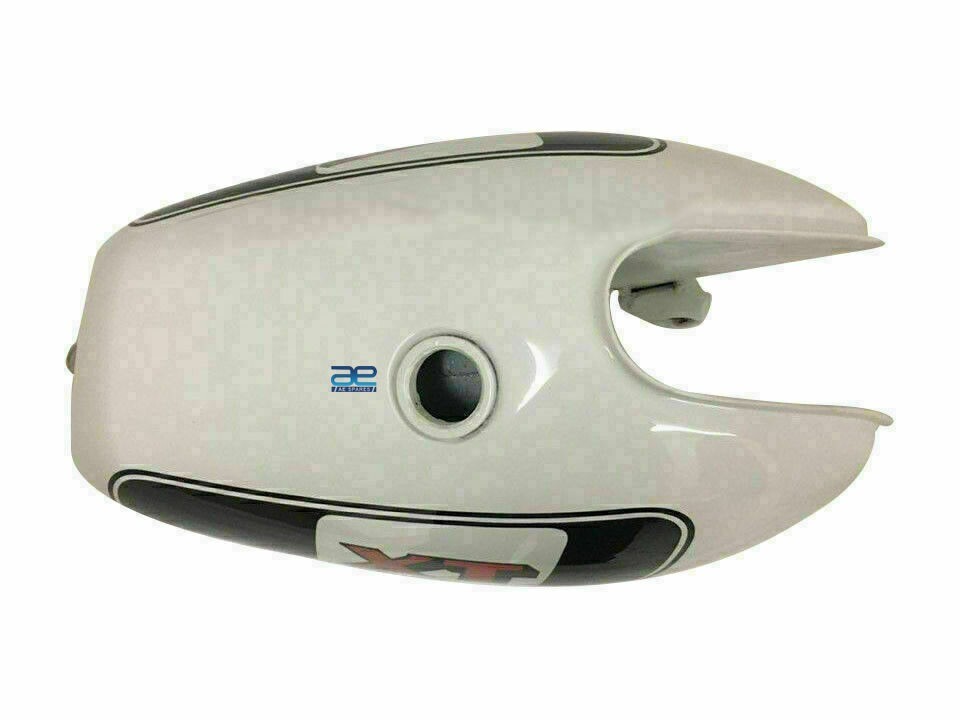 For Yamaha XT TT 500 1977 White & Black Fuel Petrol Tank with Cap & Tap  