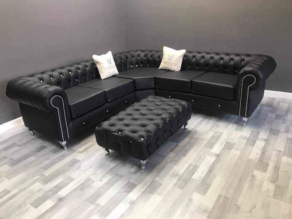 L Shape Chesterfield Corner Sofa With Quick Delivery in Broughty