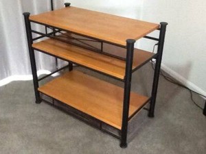 wrought shelf iron unit br 460w etc condition wood very tv books