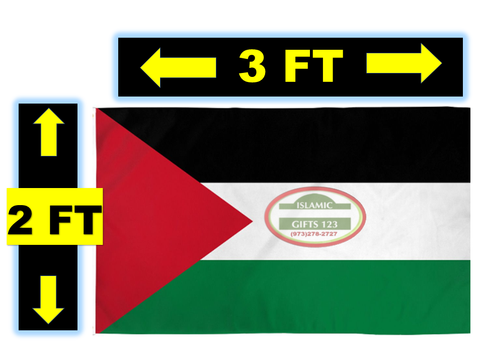 Palestine Flag 2 Ft x 3Ft Jerusalem Free GAZA  AL Quds Dome Of Rock Islamic Gift