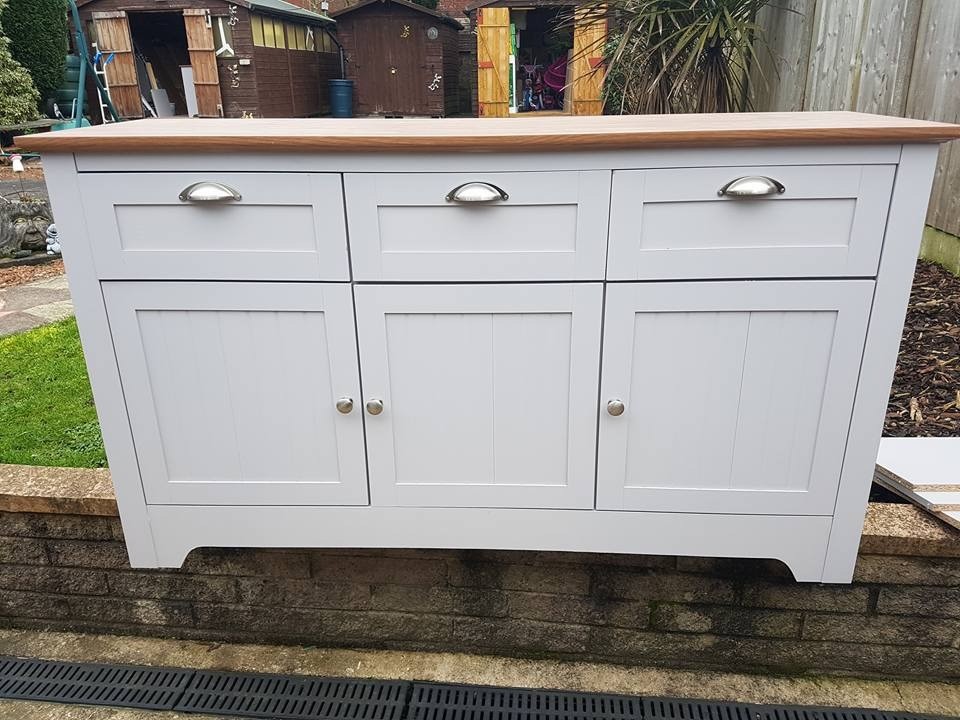 Devon Large Sideboard Grey/WalnutEffect in StokeonTrent
