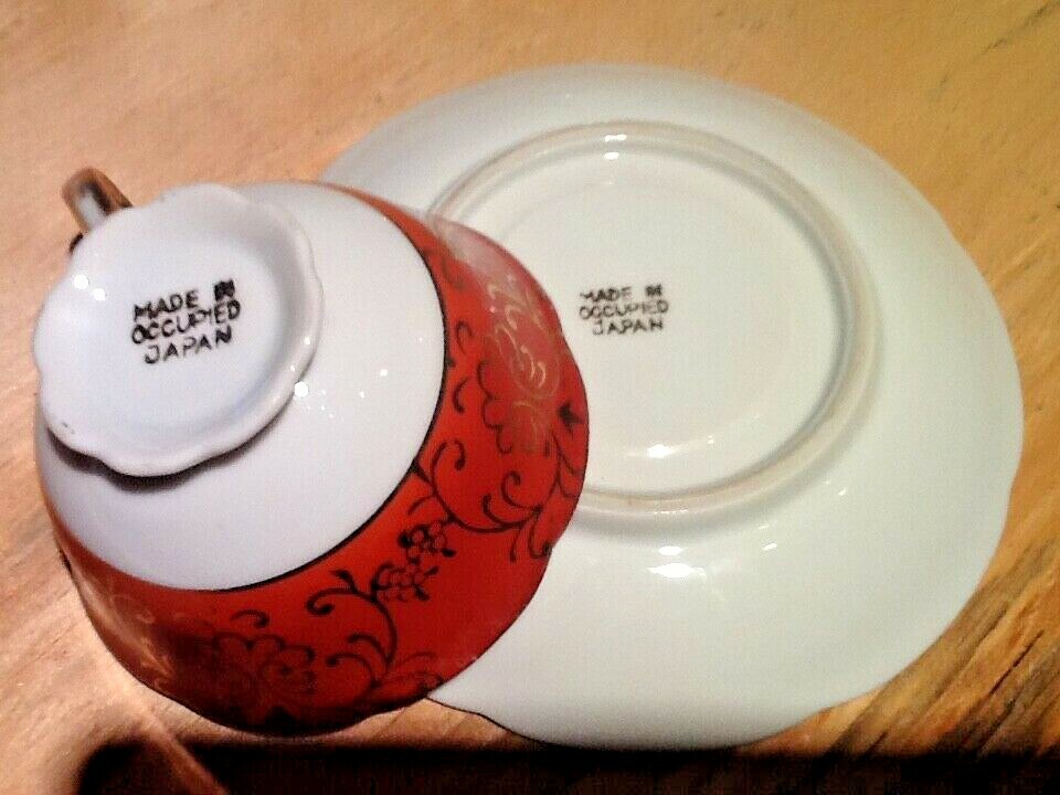 Demitasse Made in Occupied Japan Cup and saucer with Roses
