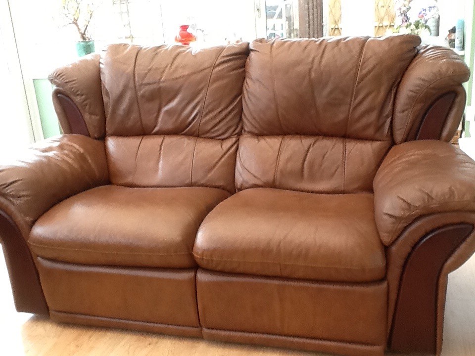 leather sofa with matching recliner chair