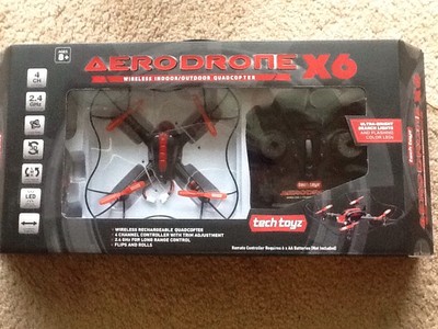 Tech Toyz Aerodrone X6 WIRELESS Quadcopter Flips Rolls FLASHING