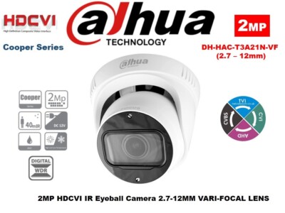 DAHUA DH-HAC-T3A21N-VF 2MP HDCVI IR Eyeball Camera 2.7-12MM VARI-FOCAL LENS