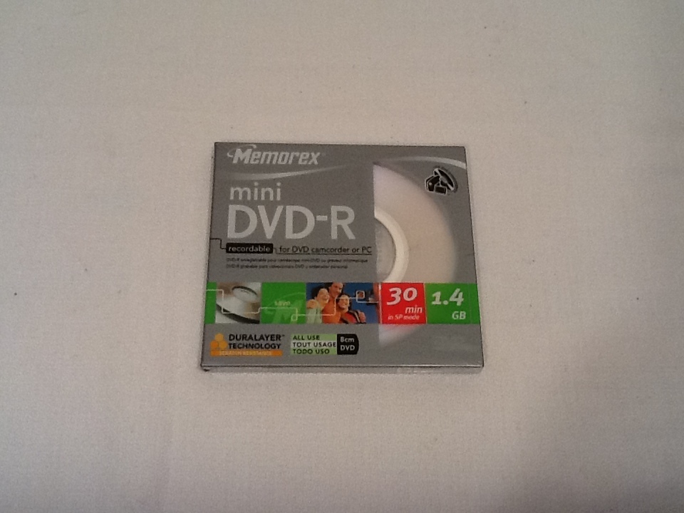 Memorex Mini DVD-R for DVD camcorder or PC.  Recordable 30 minutes 1.4GB