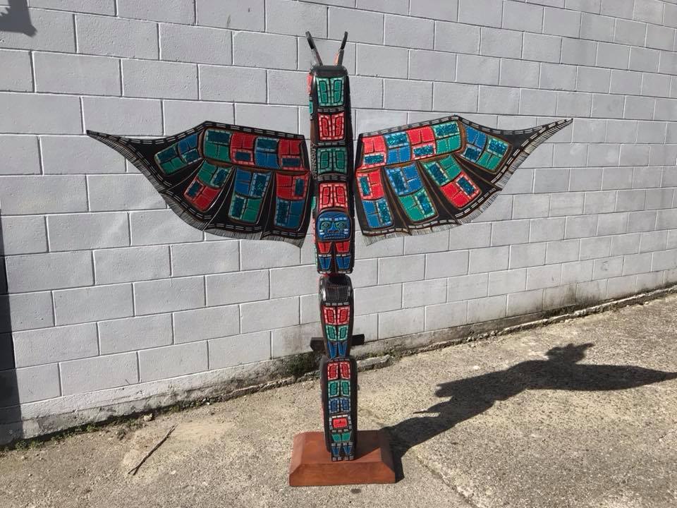 Hand Carved West Cost Native Art Totem Pole Jimmy Joseph from Alert Bay