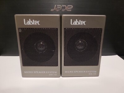 Vintage Labtec Micro Speaker System SS-10 Computer Grey Tested Working 