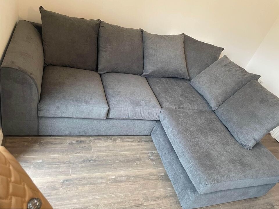 Plush Velvet Sofa Available In Corner Or 3+2 Seated And Dual Arm in