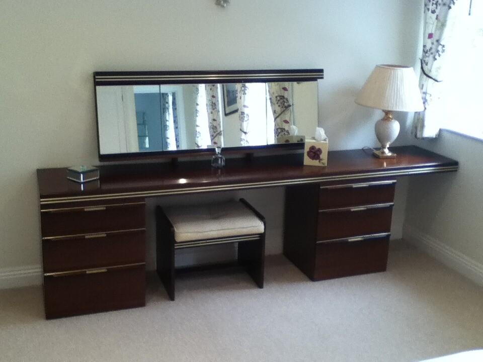 Bedroom furniture set (Mahogany wood) dressing table, stool