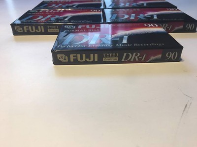 Lot of 5 Fuji DR-I 90 Blank Audio Tape Cassette - Type 1 - Normal Bias - NEW