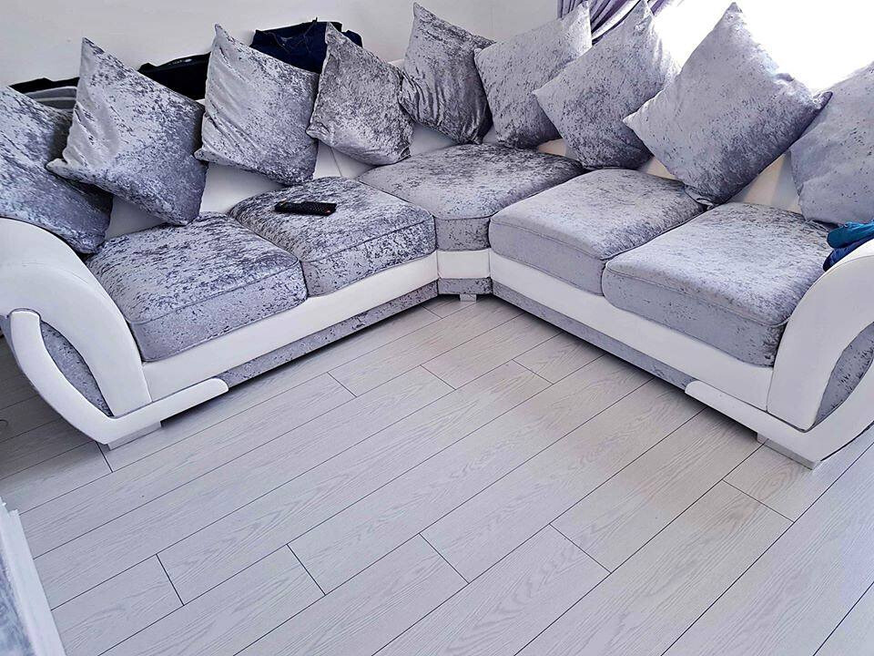 Shannon Crush velvet corner sofa and 3 seater sofa and 2 settees suite