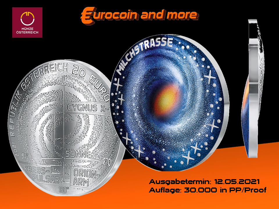 20 Euro Österreich 2021 Milchstrasse in PP - Kleinserie - Faszination Universum