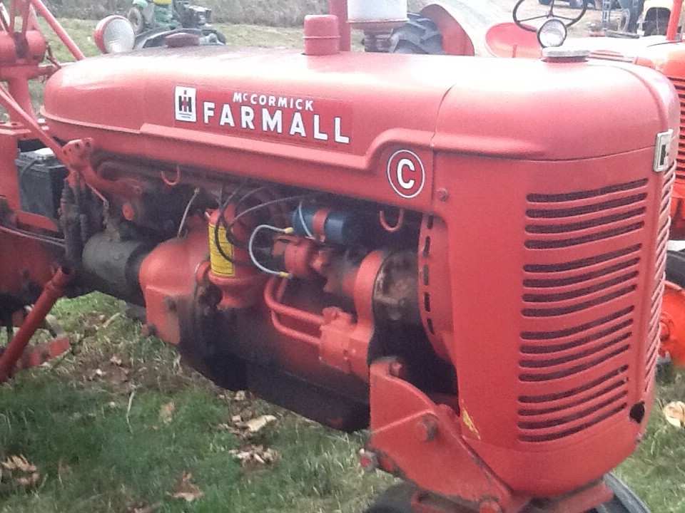 farmall c tractor with plow