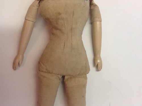 Antique Milliners Paper Mache Doll Wood Arms  And Legs 1800's 24