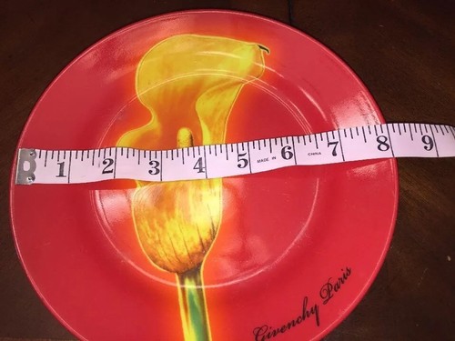 GIVENCHY Appetizer Plate Artsy DESIGNER FRANCE Paris Red Calla Lily Dish