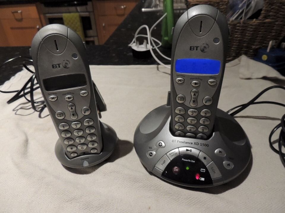 BT British Freelance & XD 1550 walk about phones and answering