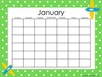 12 Laminated Transportation Themed Monthly Blank Calendars. Dry Erase Classroom