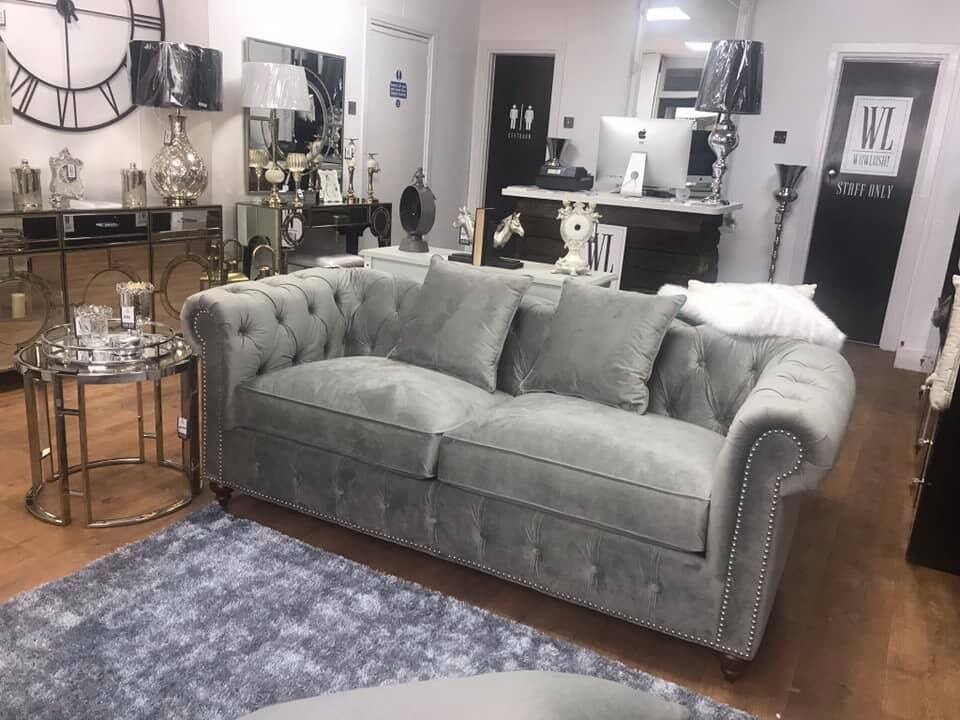Stunning XDisplay Grey Chesterfield Sofa in Uddingston, Glasgow