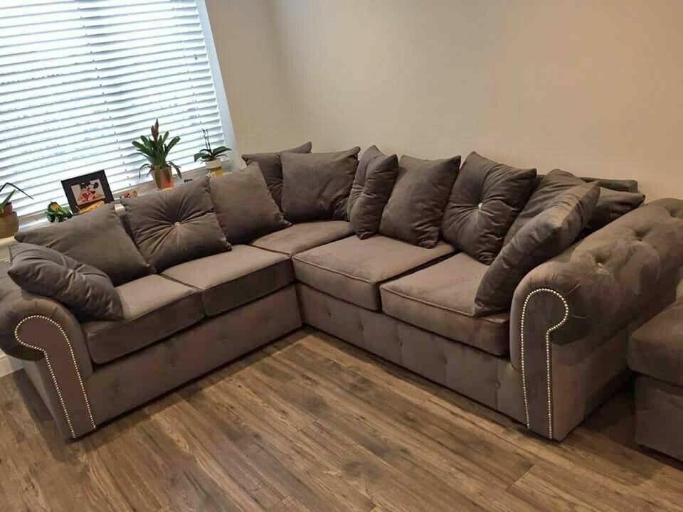 🎍Elegant Style New🎍"ASHWIN VELVET SUITE Corner Sofa"🎍Available in Stock