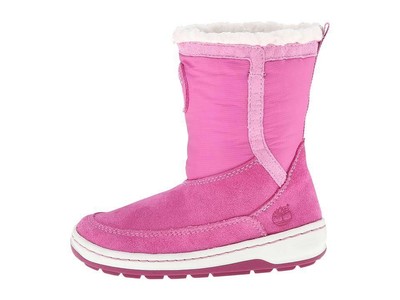 Ботинки Timberland Winter Fleece Mid Pull On Pink/White (GS) — 5.5